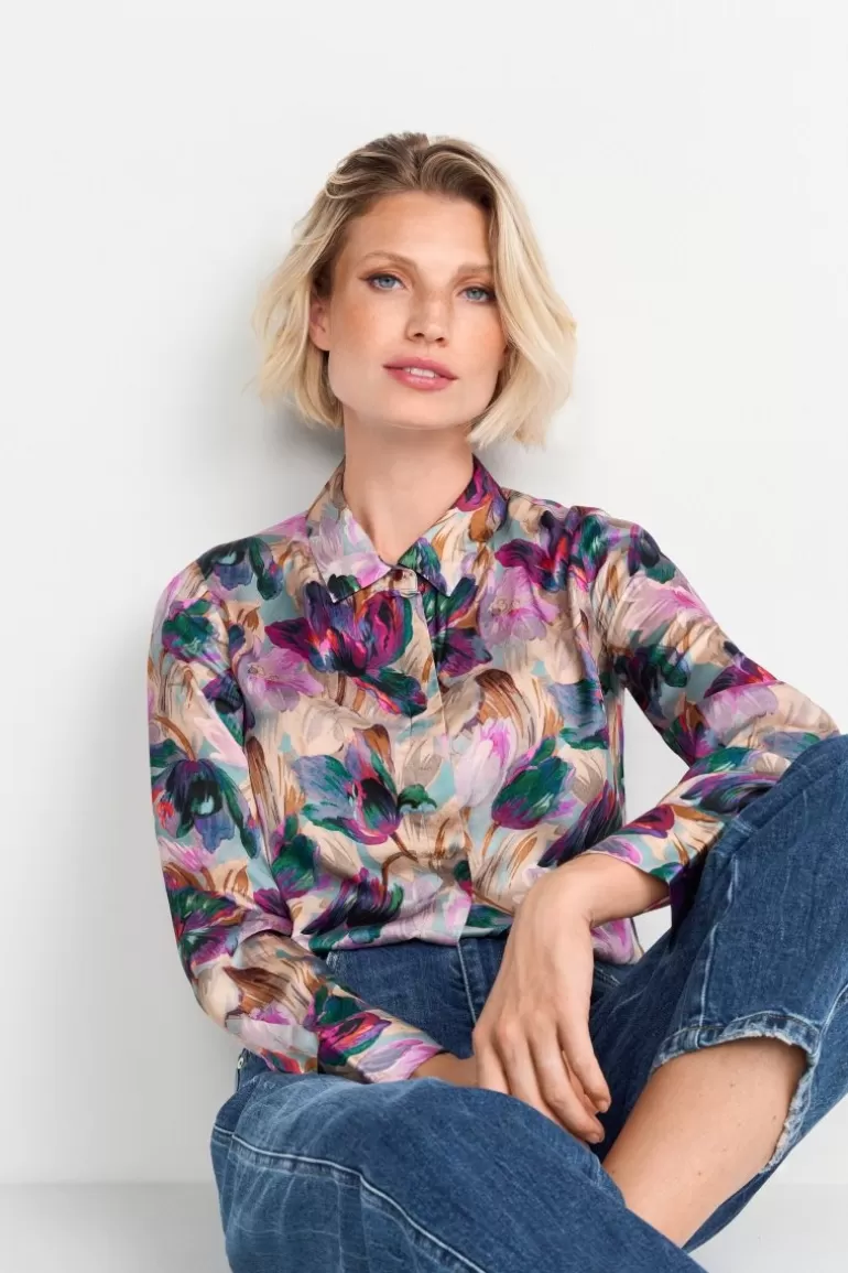 Damen Rich & Royal Casual Blusen | Hemdkragenbluse Mit Blumenprint