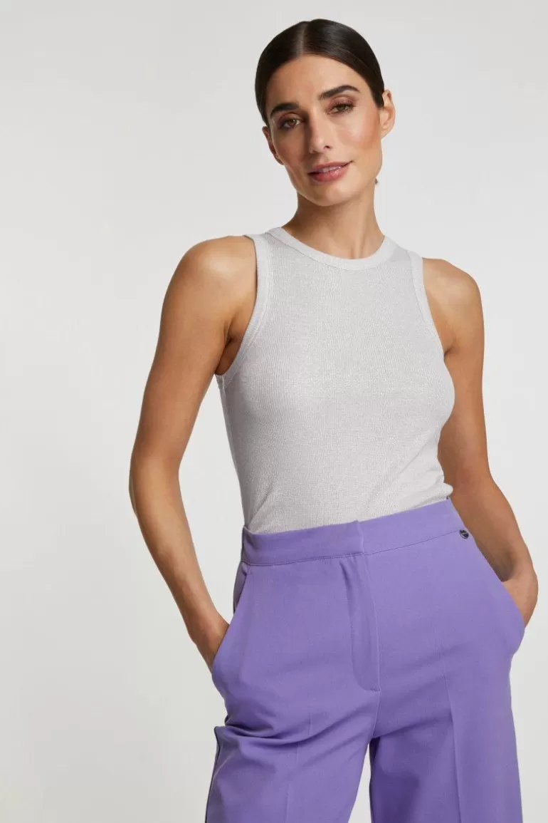 Damen Rich & Royal Tops | Rib-Top Mit Glanzeffekt