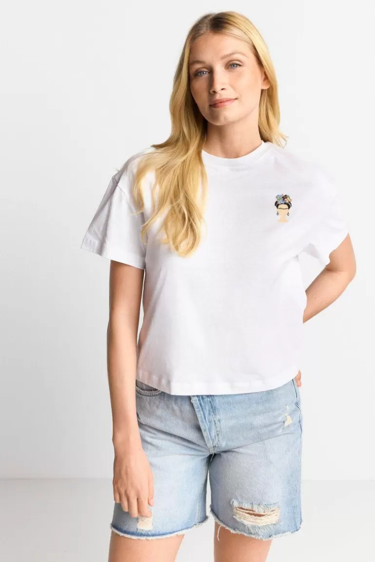 Damen Rich & Royal T-Shirts | T-Shirt Mit Frida Kahlo-Applikation