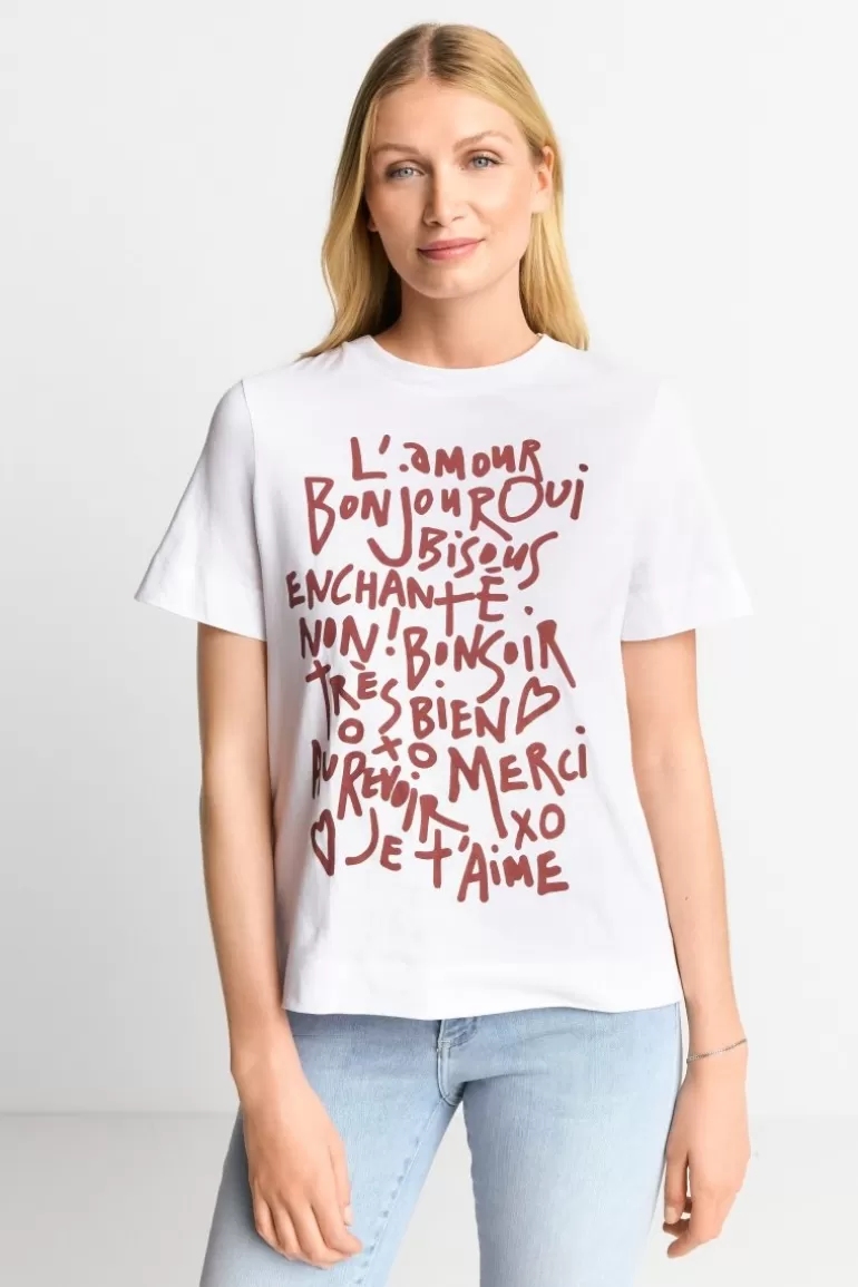 Damen Rich & Royal T-Shirts | Weißes T-Shirt Mit Statement-Print